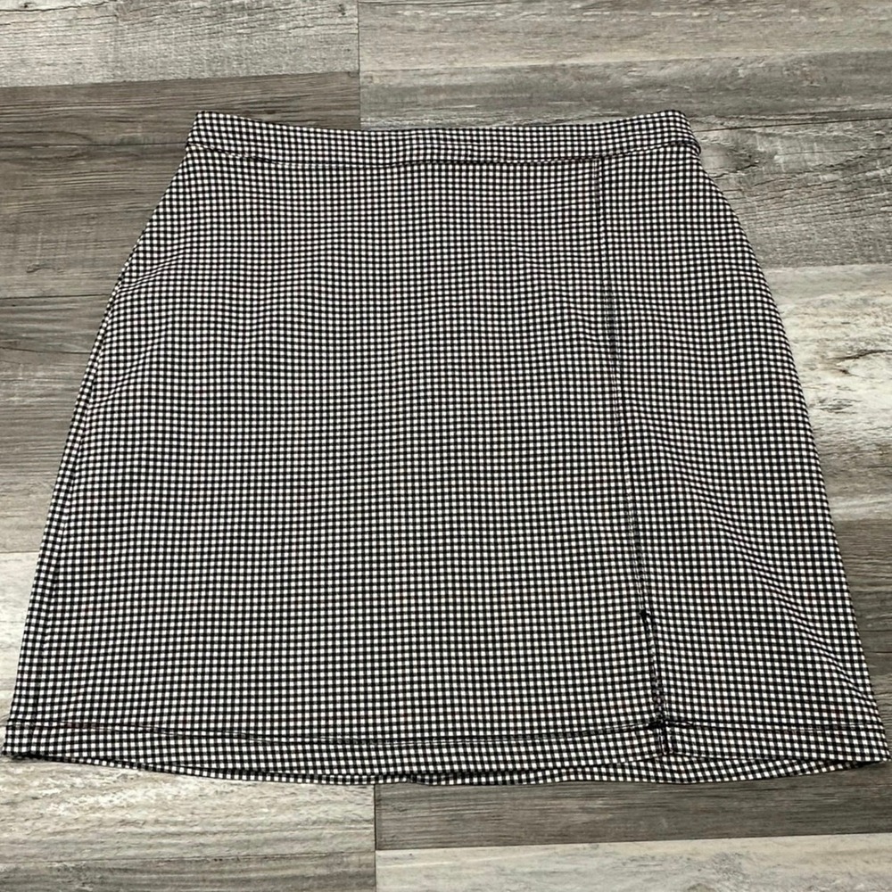 NWT Hollister Ultra High Rise A Line Gingham Check Womens M Zip Back Mini Skirt